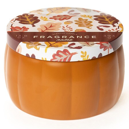 Festive Voice TIN PUMPKIN CANDLE 13.8 Orange