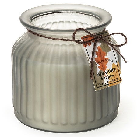 Festive Voice Rustic Jar Candle Midnight Bonfire, 15.5 oz Grey