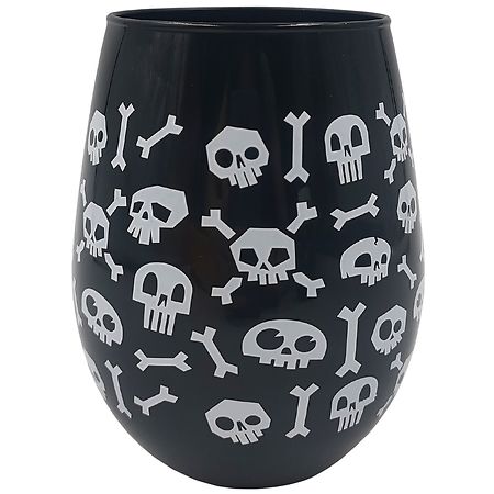 Happy Halloween Skull Wine Glass
