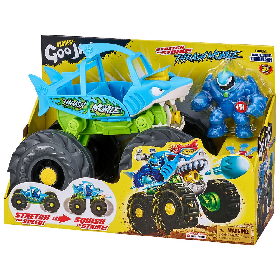 Photo 1 of Heroes of Goo Jit Zu "Stretch and Strike Thrash Mobile! Vehicle with Missile Launcher and Stretchy, Goo Filled Exclusive Race Suit Thrash