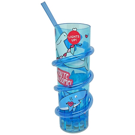 Season of Love Valentine's Flashing Straw Cup Shark