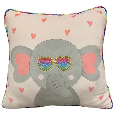 Festive Voice Valentine's Elephant Square Pillow