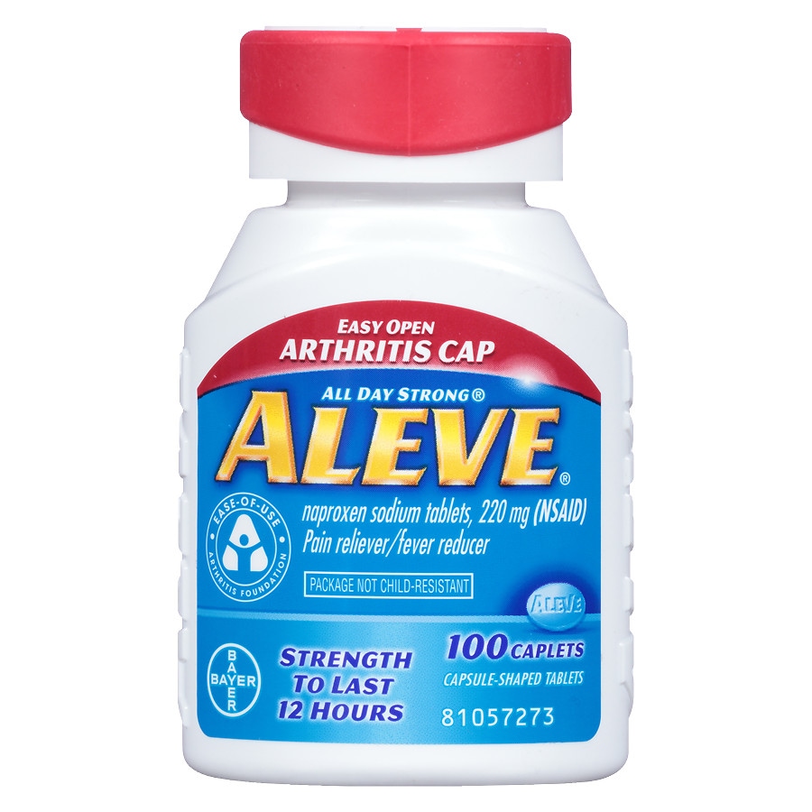 aleve pain reliever fever reducer easy open cap, caplets | walgreens
