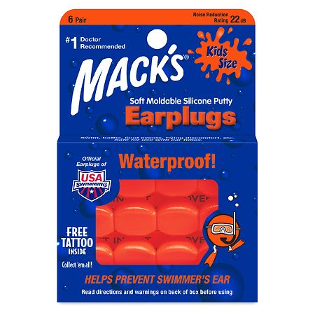 9 Pairs Childrens Water Block Silicone Earplugs & Safety Cord for Swimming Swim