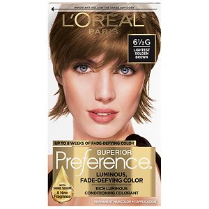 L'Oreal Paris Preference Permanent Hair Color Lightest Golden Brown 6 1/2G