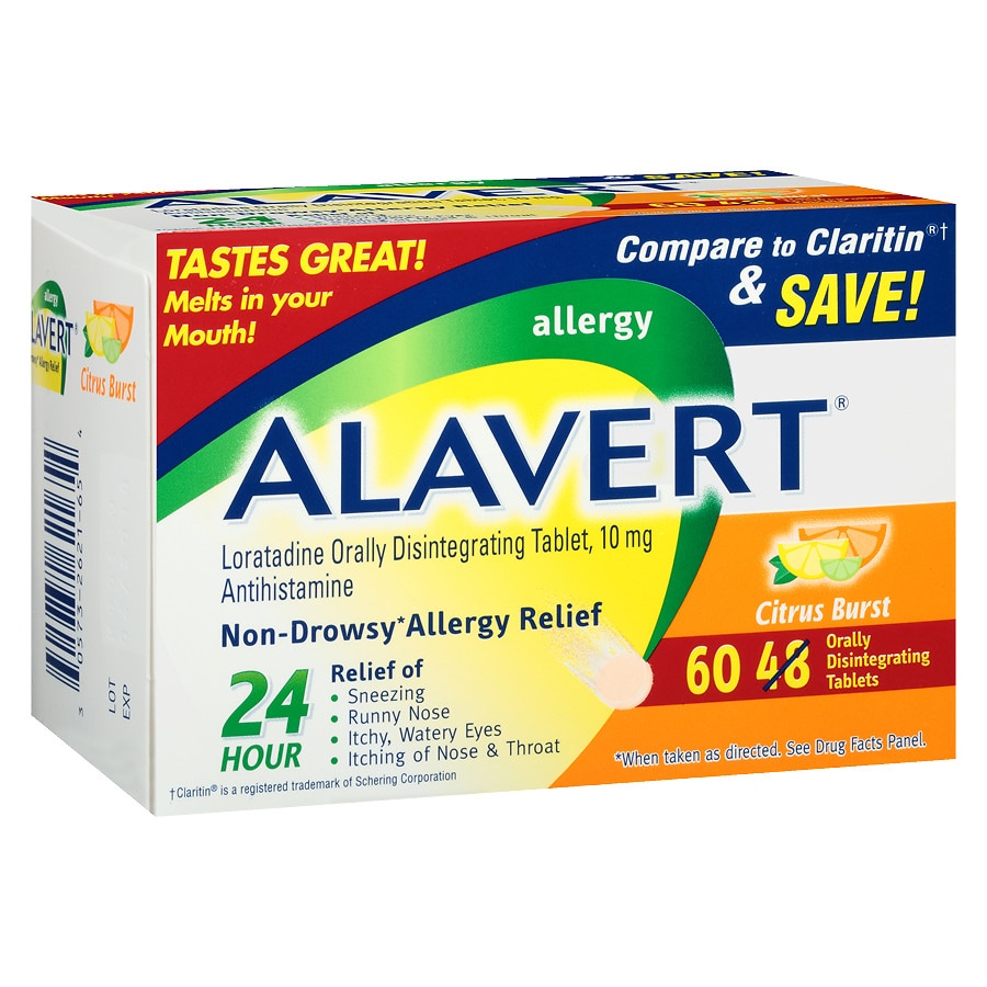  Alavert 24 Hour Allergy Relief Orally Disintegrating Tablets Citrus Burst 