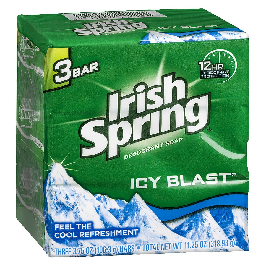 Irish Spring Deodorant Bath Bar Icy Blast