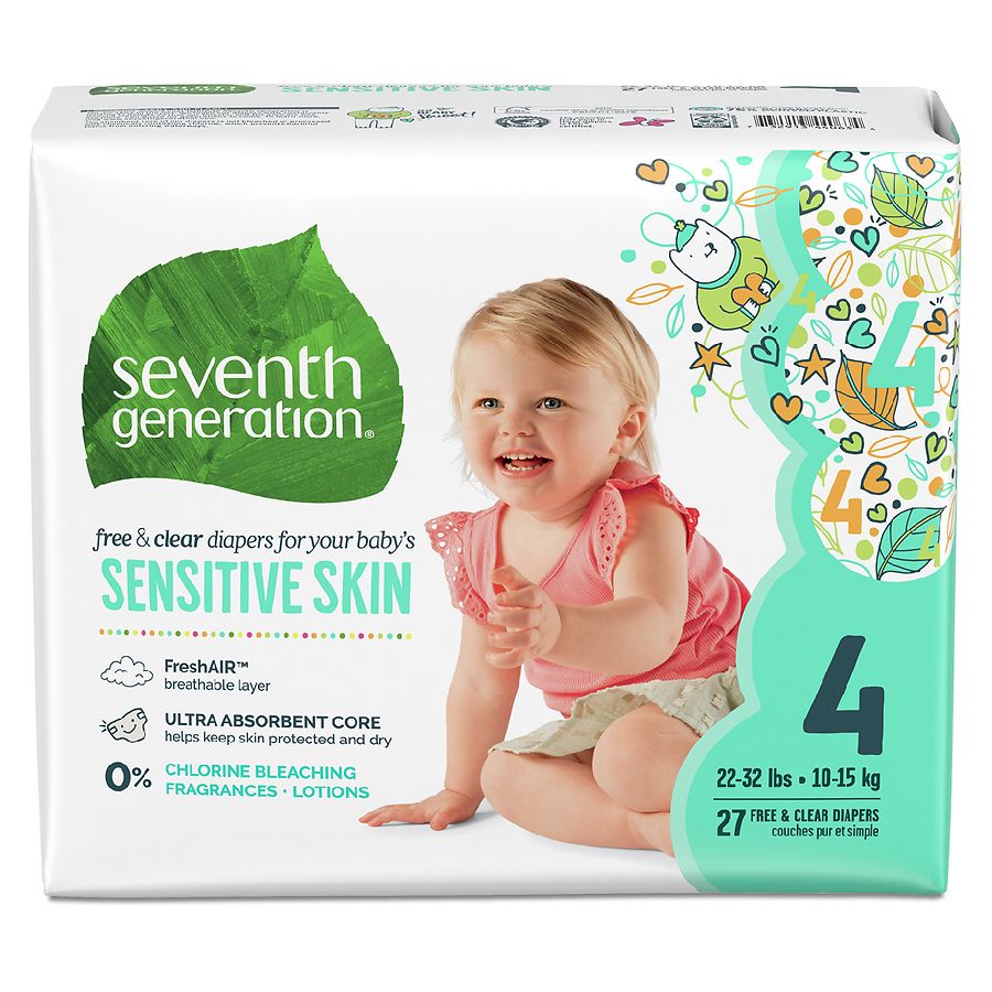  Seventh Generation Baby Diapers Free & Clear 