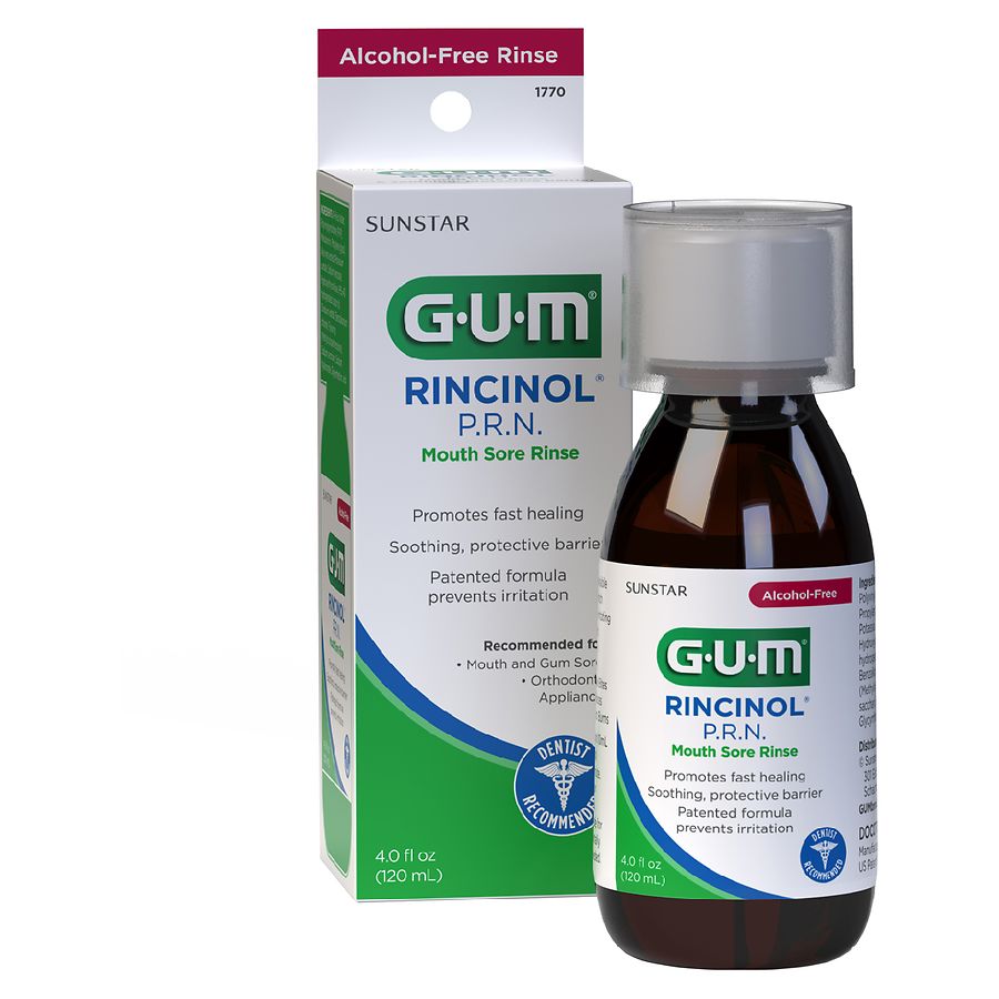 G U M Rincinol P R N Mouth Sore Rinse Mint Walgreens