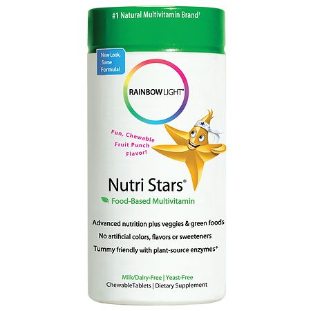 Rainbow Light Nutri Stars Food-Based Multivitamin, Chewable Tablets Fruit Punch