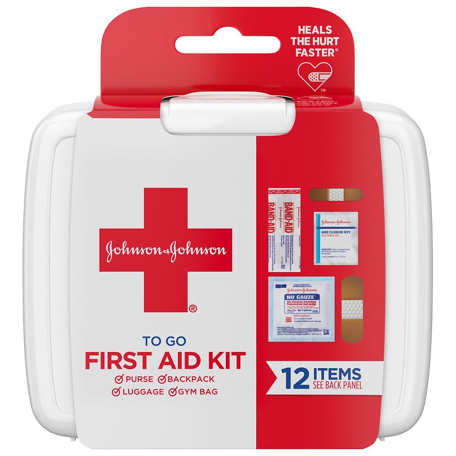 Johnson & Johnson First Aid To Go Portable Mini Travel Kit.