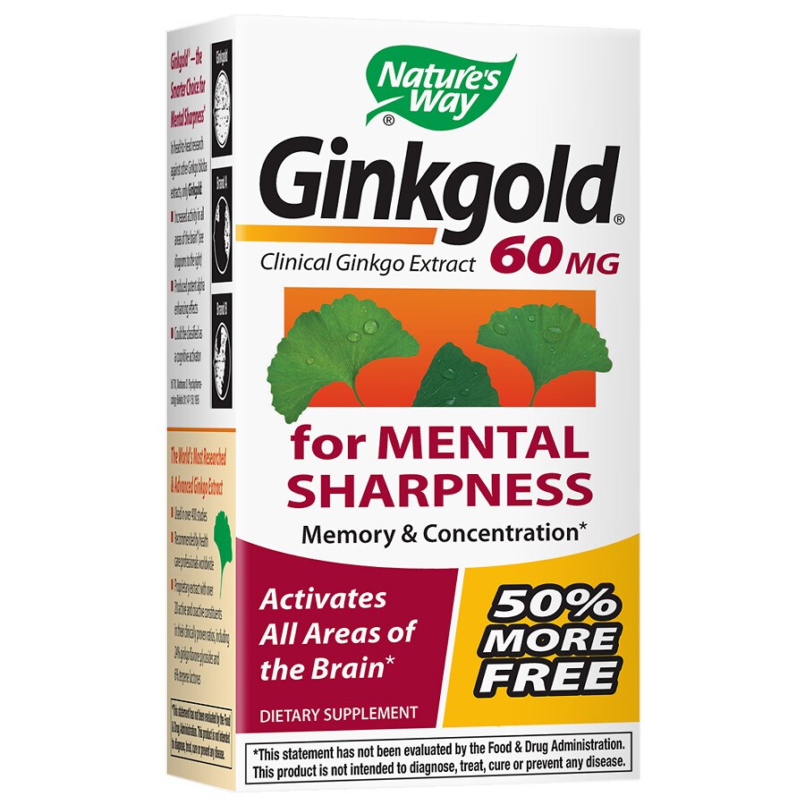  Nature's Way Ginkgold Ginkgo Biloba 60mg, Tablets 