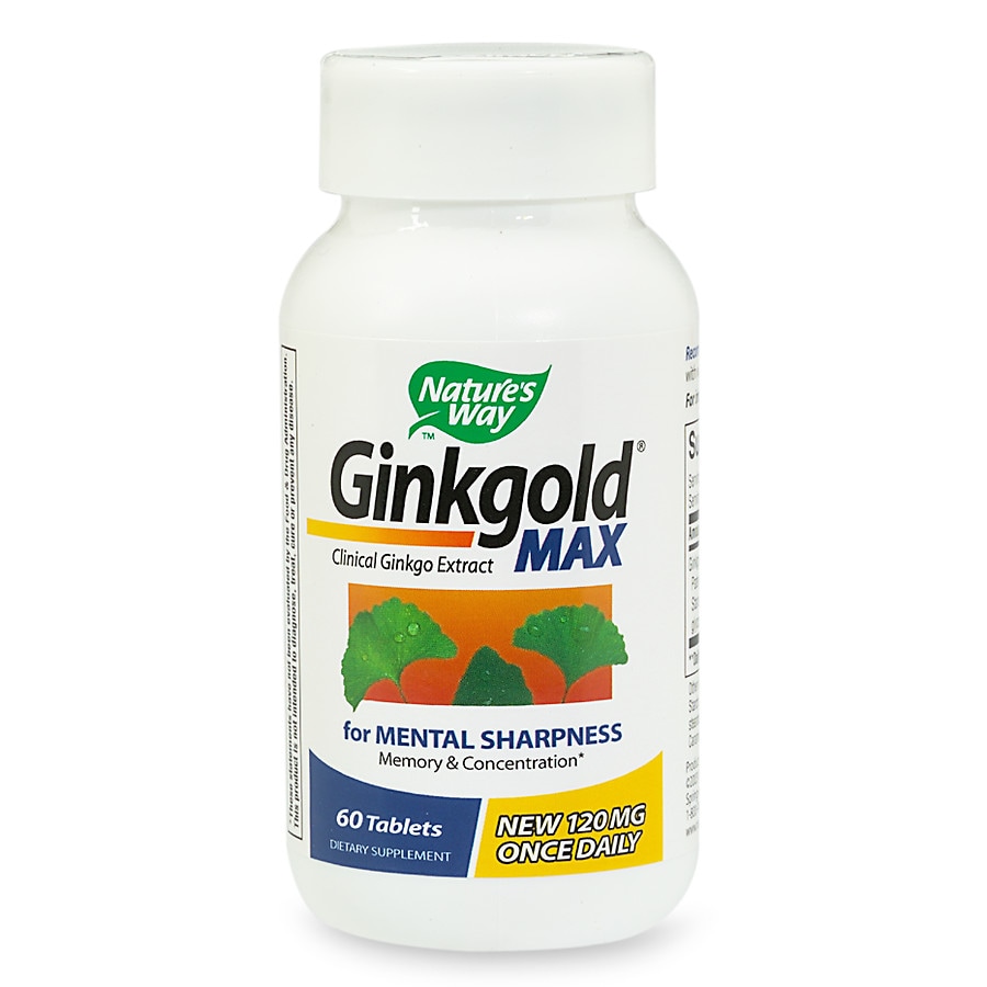  Nature's Way Ginkgold Max 120 mg Dietary Supplement Tablets 