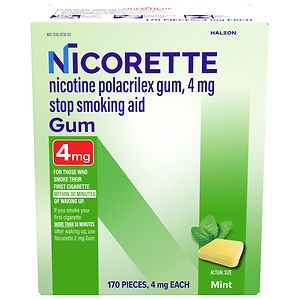 Nicorette Nicotine Gum, 4 mg Mint